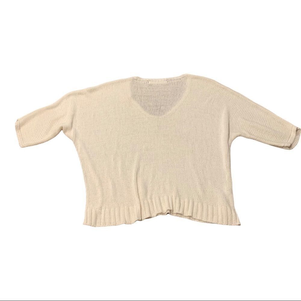 ZARA Knit Sweater Pullover Raglan Sleeve V Neck M